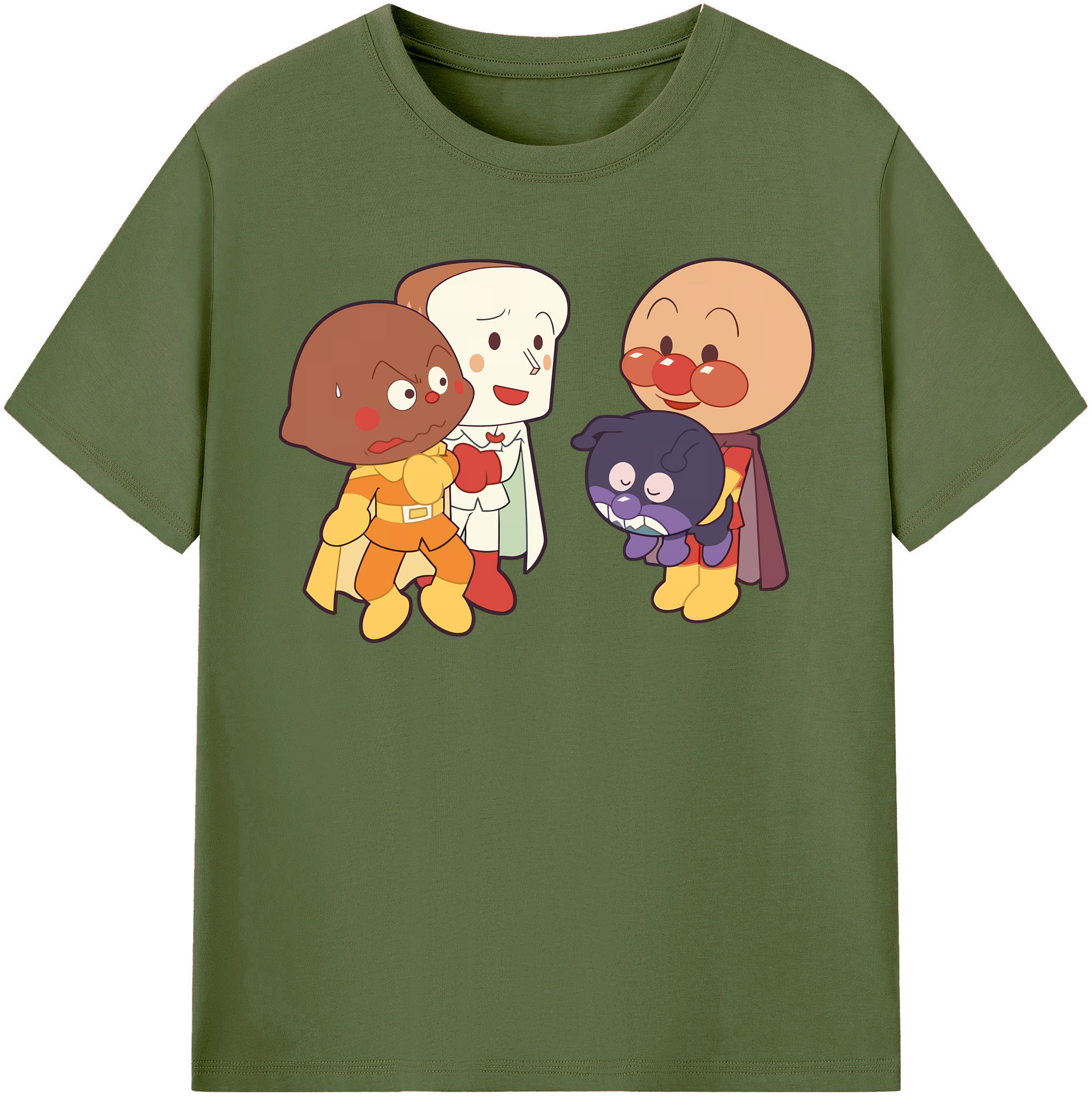 （画像用） アンパンマン Anpanman 綿100％半袖Tシャツ（フロントプリント）